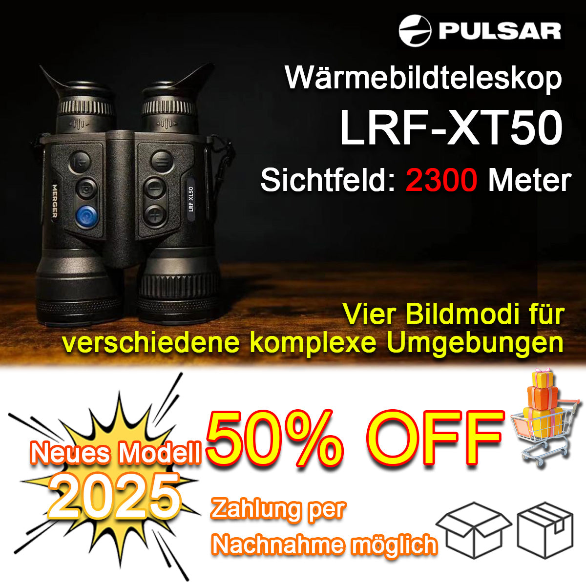 Wärmebild-Fernglas mit Nachtsicht, Entfernungsmesser & HD-Display für Jagd und Outdoor